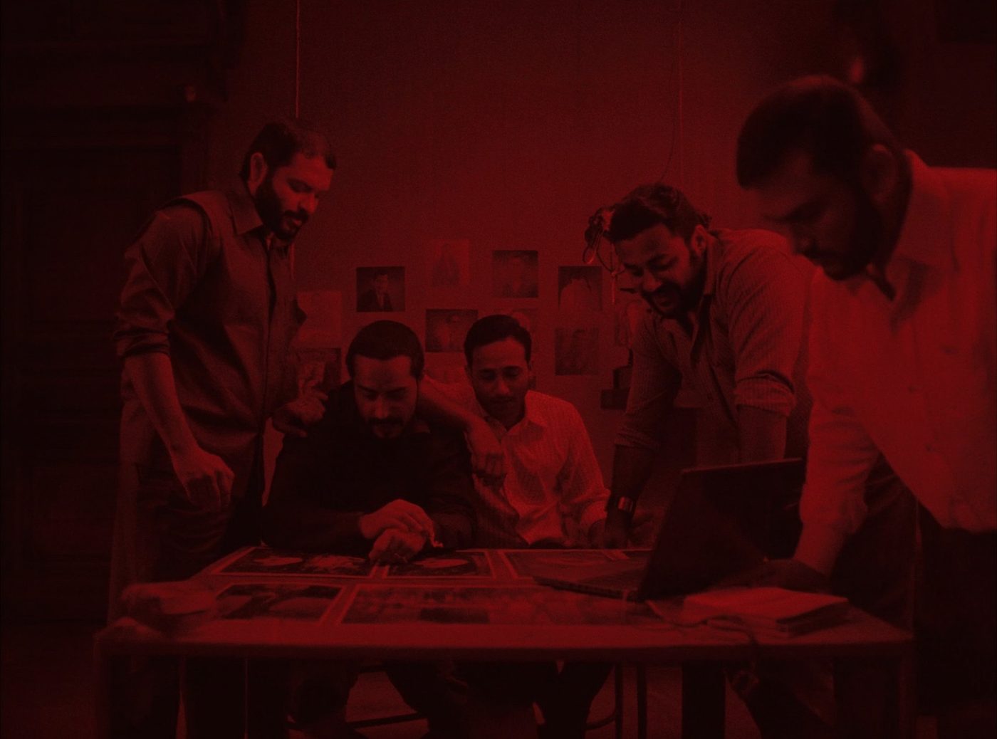 Experiences and activation — a team at work in red light